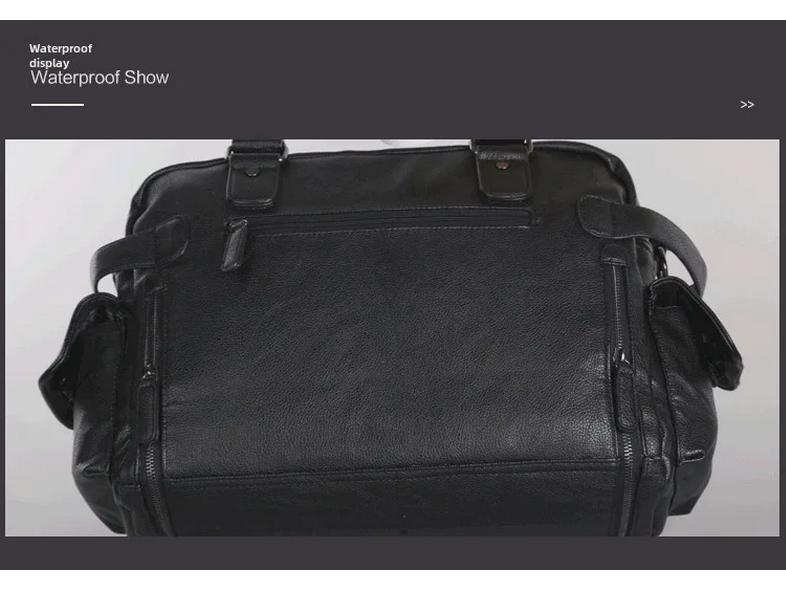 Men's Soft Leather Shoulder Messenger Bag - Large Capacity Business Casual Handbag for Travel