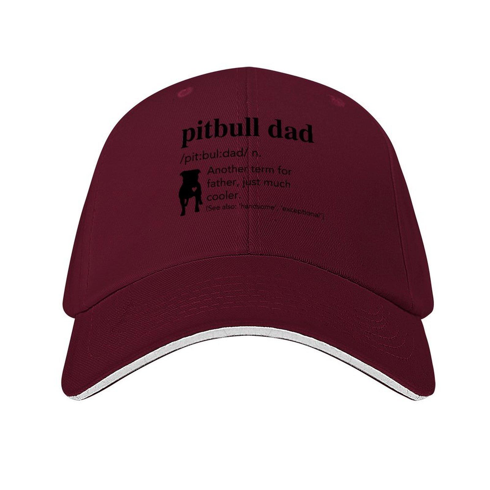 Pitbull Dad Definition Pit bull Dad Pitbull Dad Gift Baseball Cap Sports Cap Dropshipping Unisexs Hats Womens