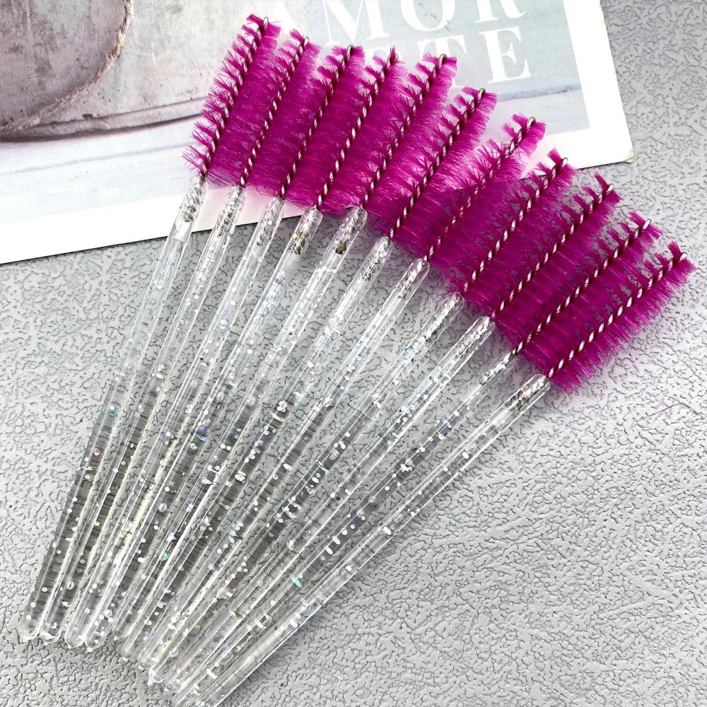 50pcs Eyelashes Brush Plastic Handle Makeup Brush Mascara Wands Eyelash Extension Tool Supplies Applicator