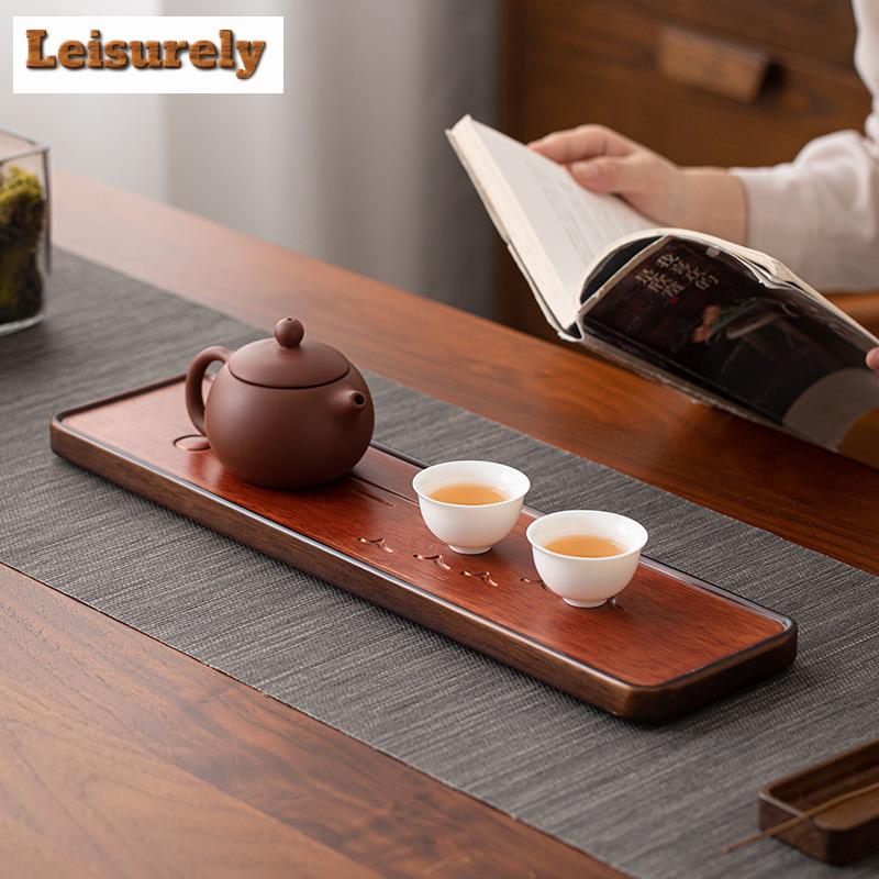 Chinese Pear Wood Dry Foam Tray For Home Use Small Rectangular Solid Tea Tray Small Store Water Tea Table Pot Holder Kung Fu Set
