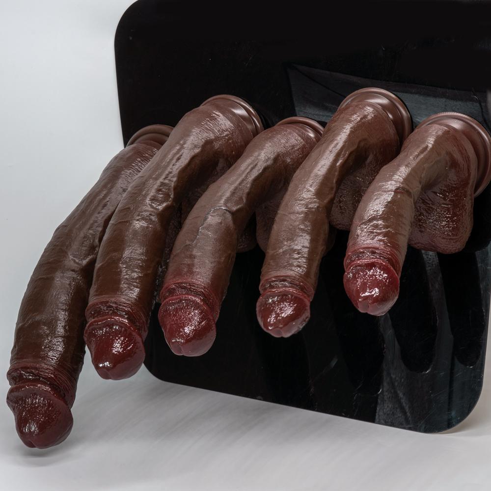 Extra Large Realistic Dildo – 5 Sizes Up To 33cm, Soft Liquid Silicone Penis Toy with Strong Suction Cup, Female & Couple Sex Toy