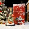 New Christmas gift luminous glass cover ornament decoration creative mini Christmas tree elk LED light