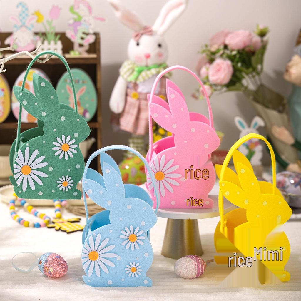 Easter 3D Rabbit Felt Candy Handbag Basket