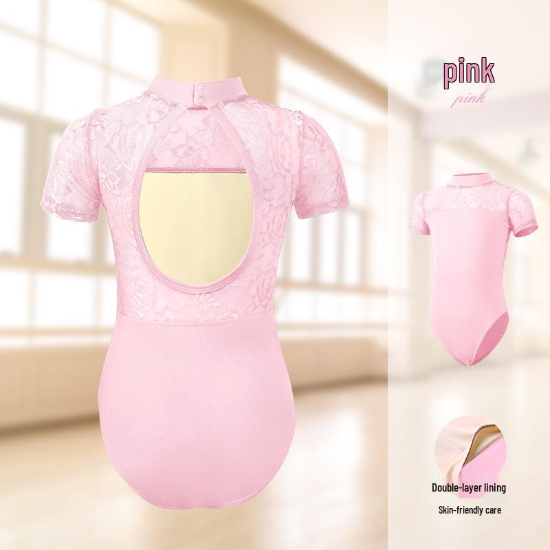 Children's Summer Ballet & Gymnastics Dancewear: Short Sleeve Skirt for Performance & Practice.