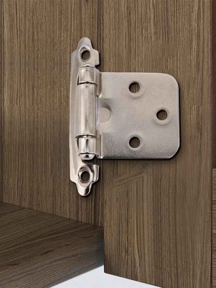 2Pcs American Self Closing Spring Hinge with Screws Overlay Cabinet Door Flush Hinges for DIY