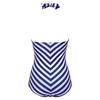 Elegante Costume da Bagno Nero con Scollo a V Profondo e Spalline Sottili Taglie Forti per Costumi da Bagno a Strisce Donna