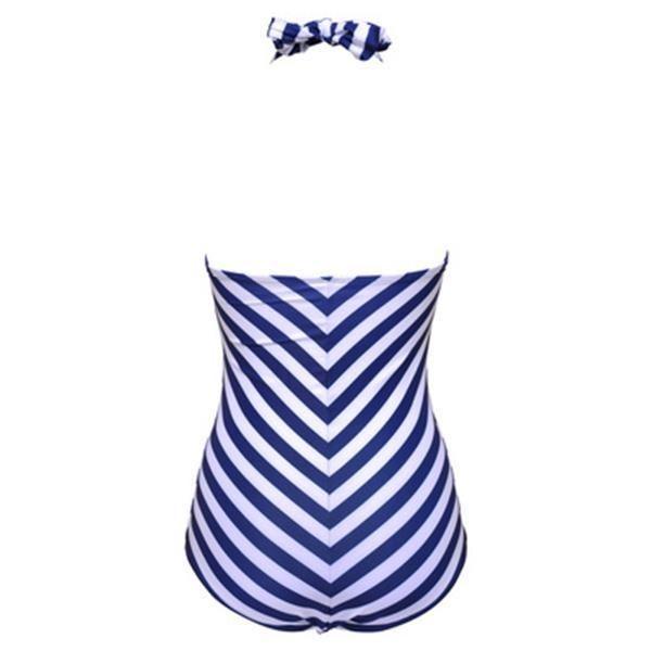 Elegante Costume da Bagno Nero con Scollo a V Profondo e Spalline Sottili Taglie Forti per Costumi da Bagno a Strisce Donna