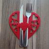 4pcs Nonwoven Cutlery Bag Pocket Valentines Day Heart Fork Knife Spoon Holder Kitchen Tableware Organizers Table Decor