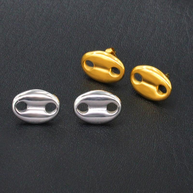 Stabile Edelstahl-Ohrringe mit Kaffeebohnen-Design für Damen und Mädchen Trendiges Schmuck-Accessoire Geschenke Allergiefrei