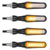Alopee Sequential LED Motorcycle Turn Signals 12V Flowing IP67 Waterproof Directional Lights High Visibility Universal Fit for Bikes - (Front/Rear)
