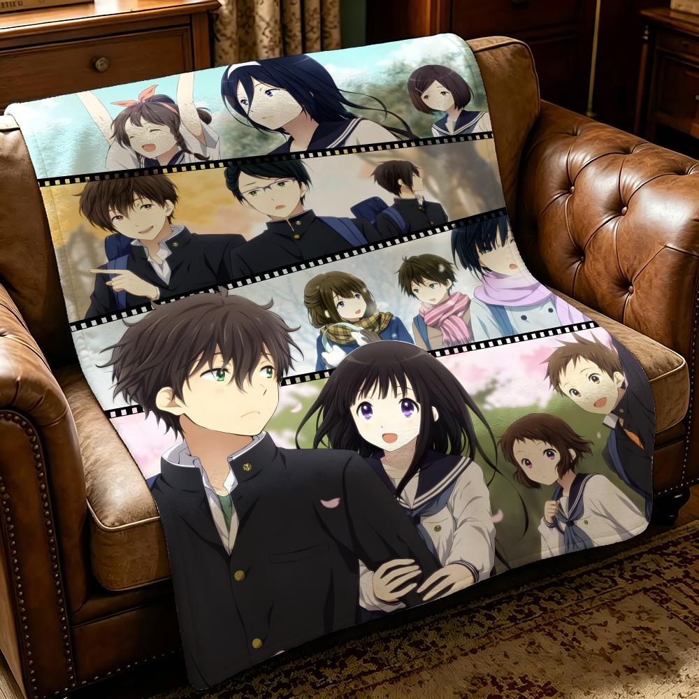 Anime H-Hyouka-A Throw Thick Comfort Flannel Quilt, Multi-scene Use Indoor Outdoor Daily Nap