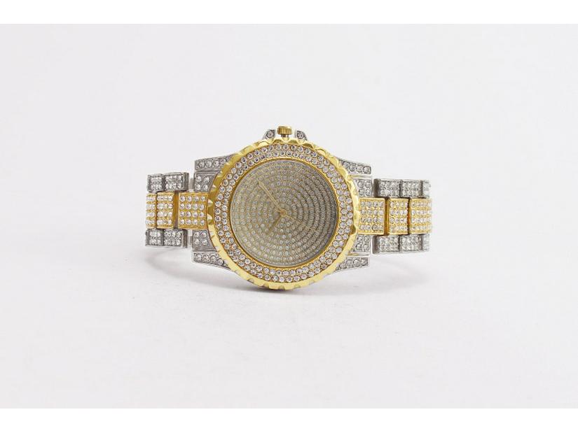 Damen Quarz Mode Armbanduhr mit Voll Diamantbesetztem Design