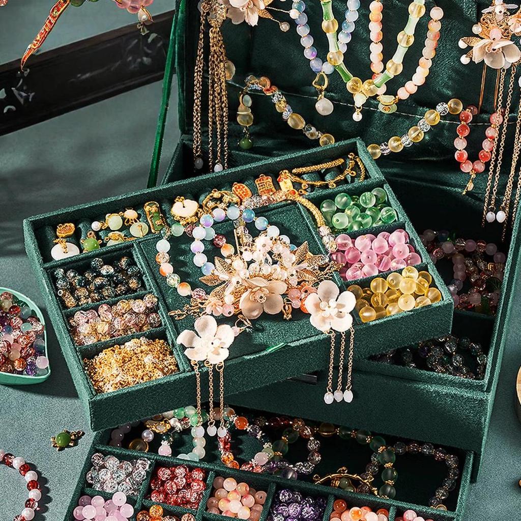 Xinge Vintage-Style Beading Box, Hair Accessories Box, DIY Play Set