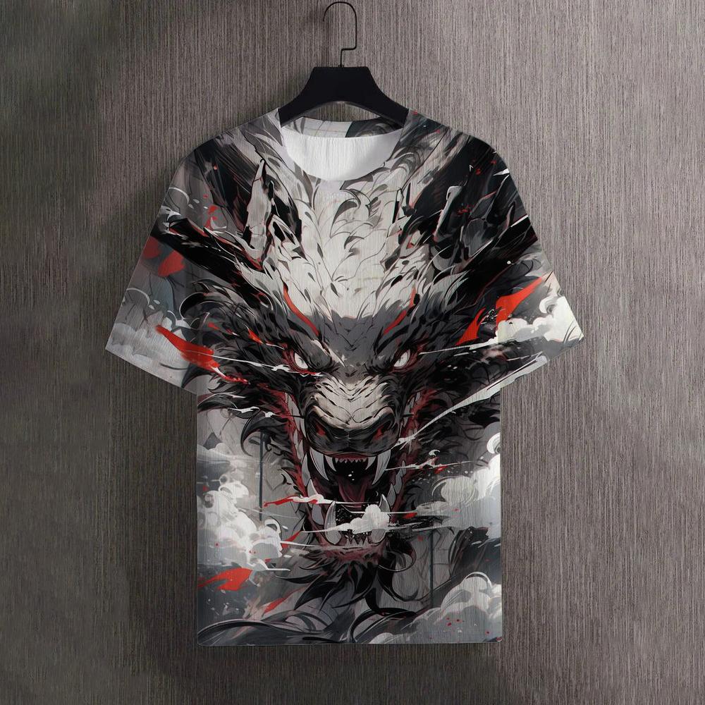 Cool Dragon Men's T-Shirt 3D Print Vintage O-Neck Short Sleeve Fashion Oversized T-Shirts Top Men's Summer Street Clothing