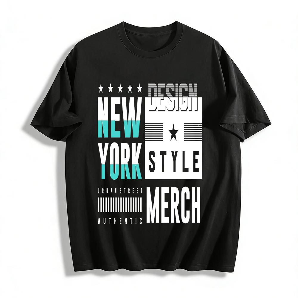 Simple Letter Print Casual Daily Crew Neck T-Shirt Pure cotton T-shirt XXS