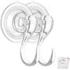 VIS'V Suction Cup Hooks, Small Shower Suction Hooks with Wipes, Heavy Duty, Removable and Reusable, Clear, 2 Pcs