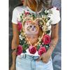 Women's Animal Print Top Fashion Versatile Short Sleeve Daily Comfort T-Shirts Women’s