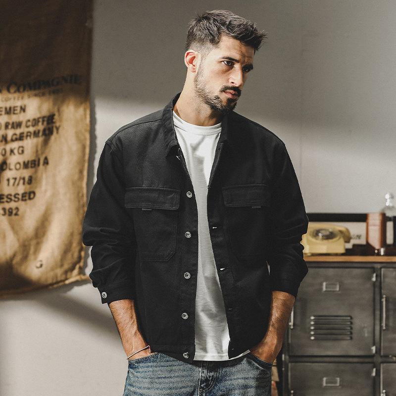 American Retro Heavy Jacket Men'S Handsome Trendy Brand Vintage Loose Large Size Tooling Coat Men