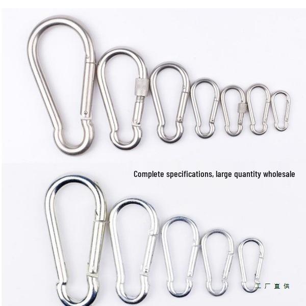 304 Stainless Steel Spring Buckle Carabiner: Dog Chain Hook, Key Ring, Safety Clip