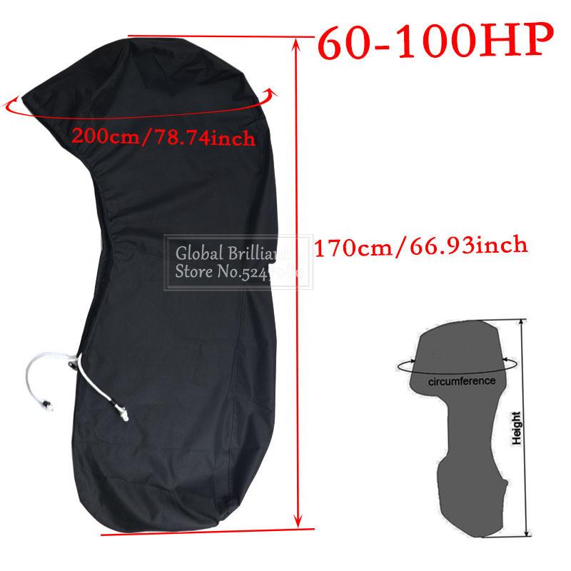 600D Boat Full Outboard Engine Motor Cover Protection Black For 6-225HP Motor Waterproof Anti-scratch Sunsh ade Dust-proof