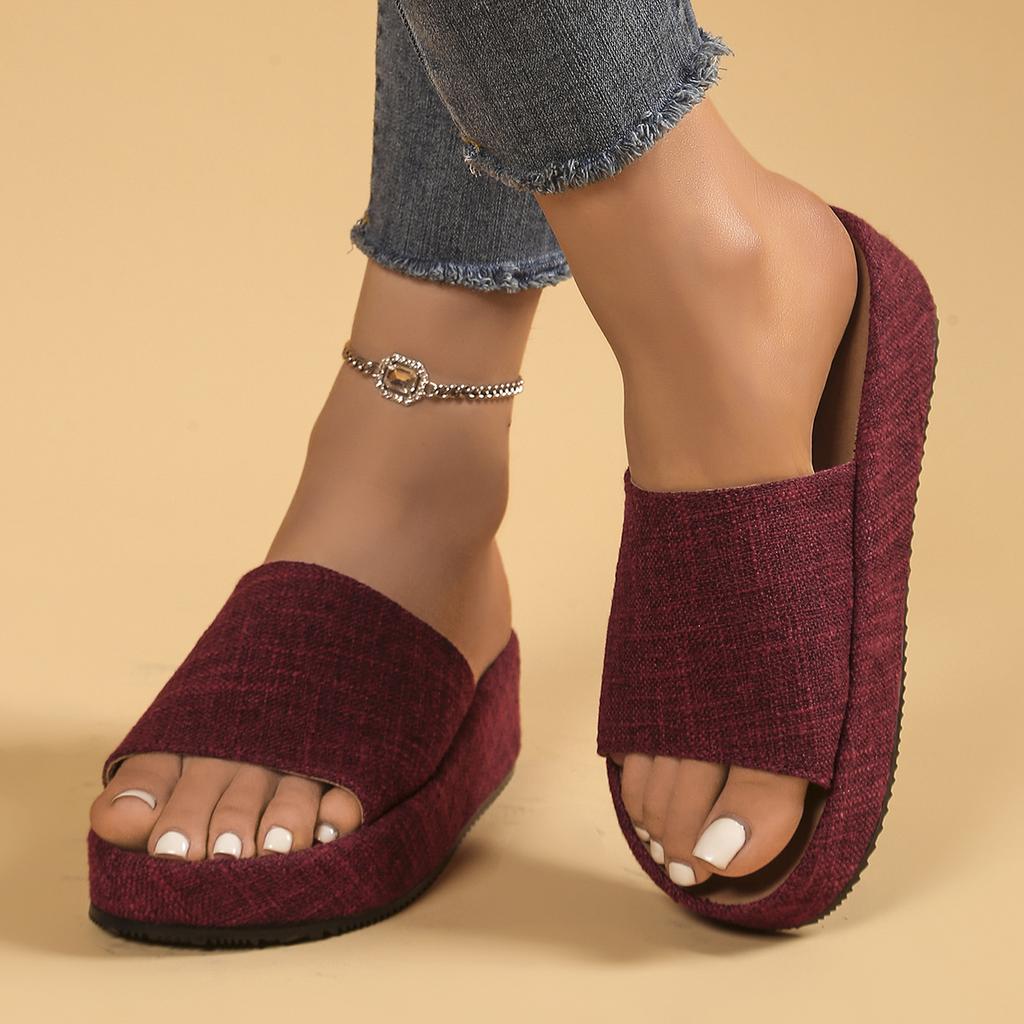 Fashion Lady Slippers Shoes Retro Womens Summer Flip Flops Casual Slippers Flat Sandals Beach Open Toe Flat Slippers for Women Slides