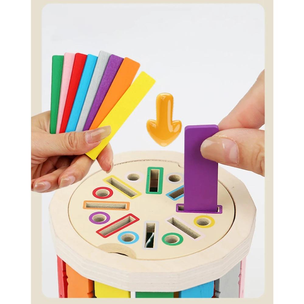 Montessori Wooden Color Sorting Toys Shape Matching Fine Motor Toys Sensory Game Early Educational Puzzle Toys for Toddlers