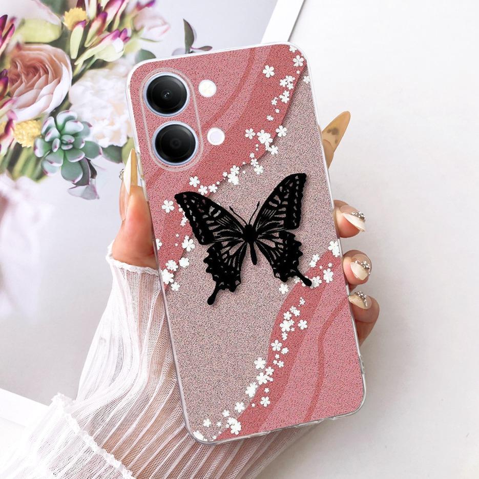 For Vivo Y05 4G Case Colorful Flowers Painted Cover Clear Silicone Soft Slim Phone Case For Vivo Y11d Y 05 VivoY05 VivoY11d Bags