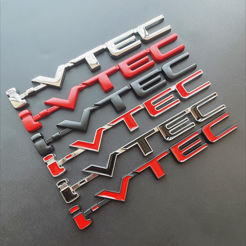 3D Chrome Metal Car Letters Rear Trunk Badge Emblem IVTEC Logo I VTEC Sticker For Honda City Civic Accord Jazz CRV  Accessories