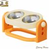 Rotatable Pet High Footed Bowl Double Bowls Non-Slip Cat Food Water Bowl Anti-vomiting Multifunction Pet Water Feeder Container