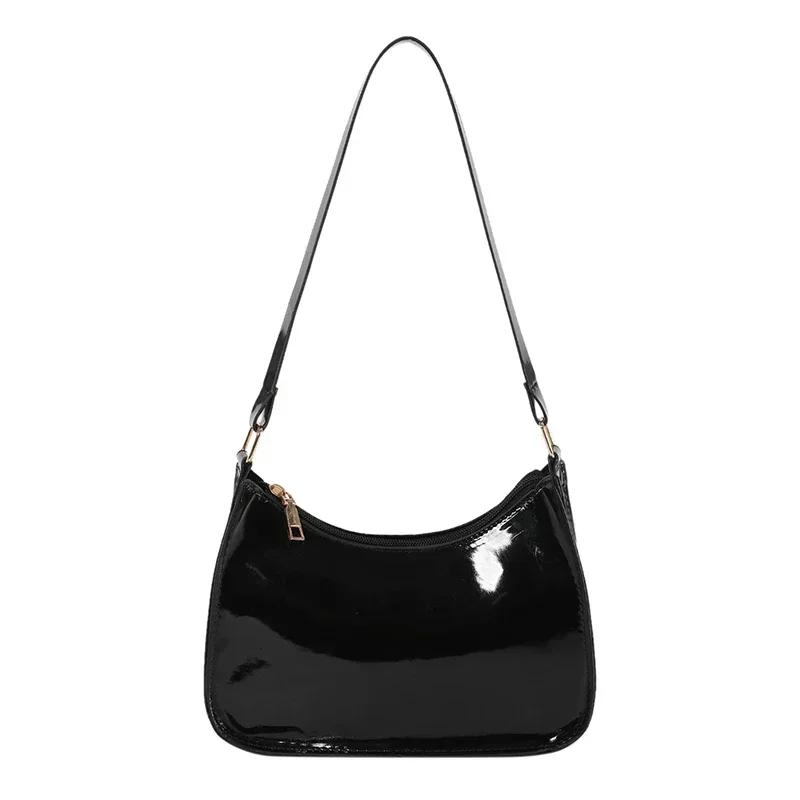 High Quality Zipper PU Solid Color Shoulder Bags Sewing Thread Youth High Capacity Hobos Fashion High Quality Hot Sale