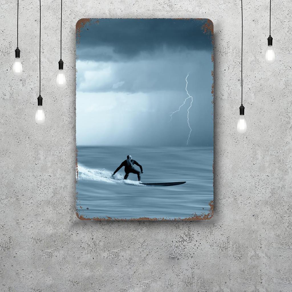 surfing Vintage Metal Tin Signs Posters Decor Retro Metal Plaque Wall Art Decor for Garage Bar