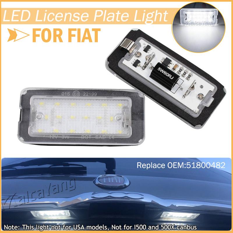 2x LED LICENSE NUMBER PLATE LIGHT For FIAT 500 / C ABARTH CANBUS TARGA 51800482