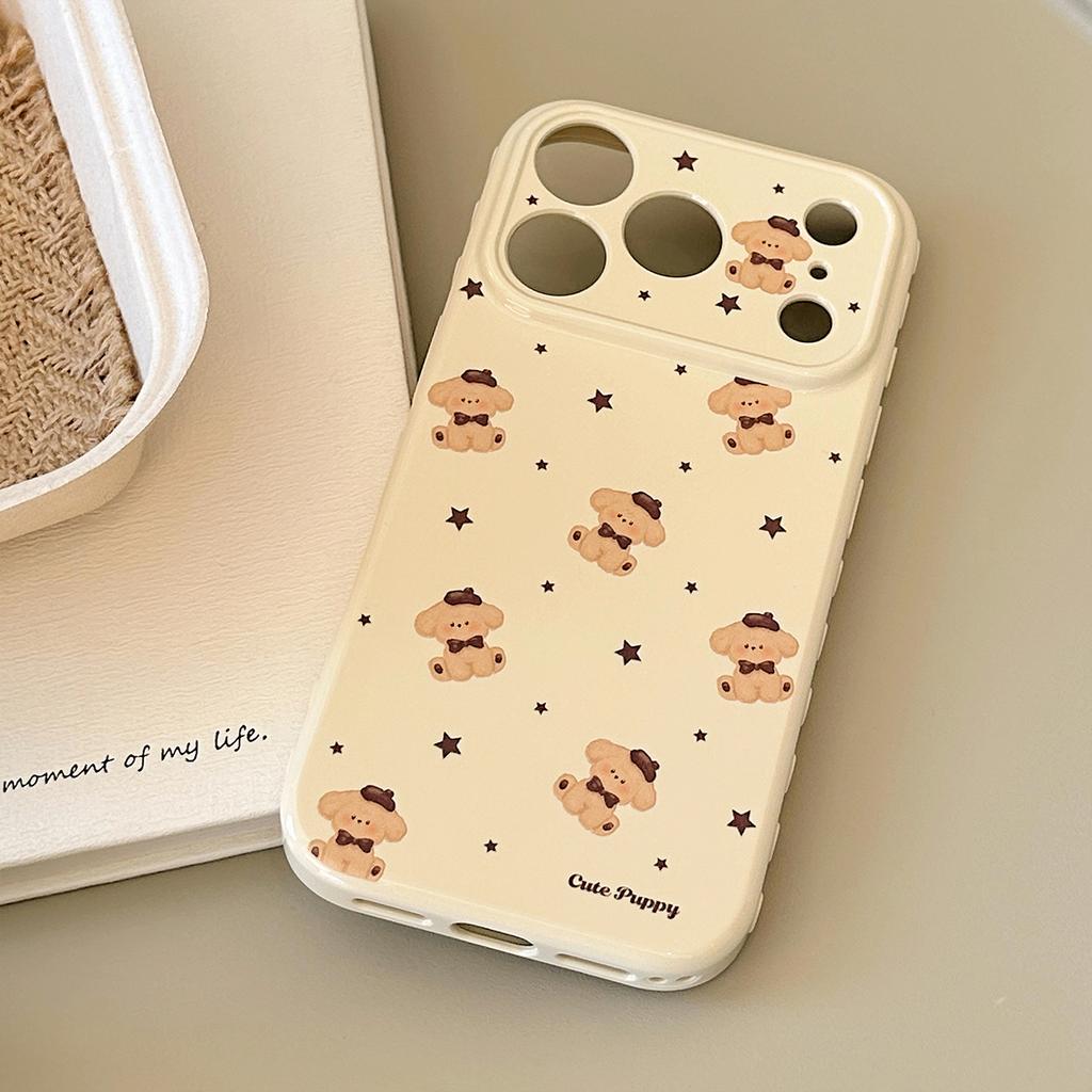 Retro Cartoon Puppy Suitable for Apple 17pro Max Mobile Phone Case for Iphone16 Anti-fall 15 Korean Style Ins Style 13