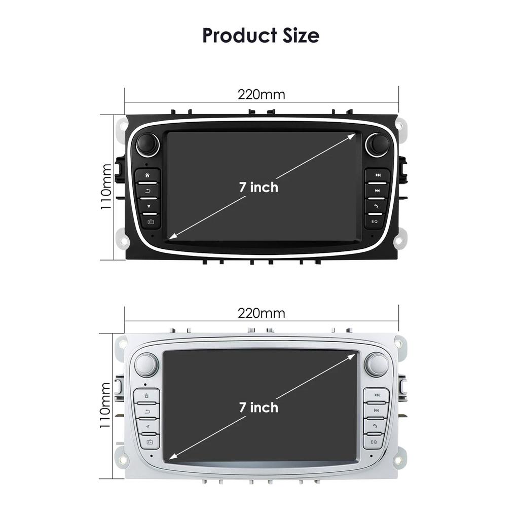 Hizpo For Ford/Focus/S-Max/Mondeo 9/GalaxyC-Max Car Radio Multimedia Video Player Navigation GPS Intelligent  Android 13 NO DVD 2din 2 Din 2.5D USB