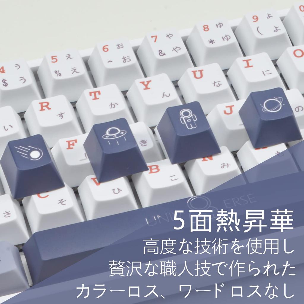 PBT Cherry Profile Japanese Mechanical Keyboards Optical Keyboards for MX Switches Keycaps, Keycaps, & (Universe)