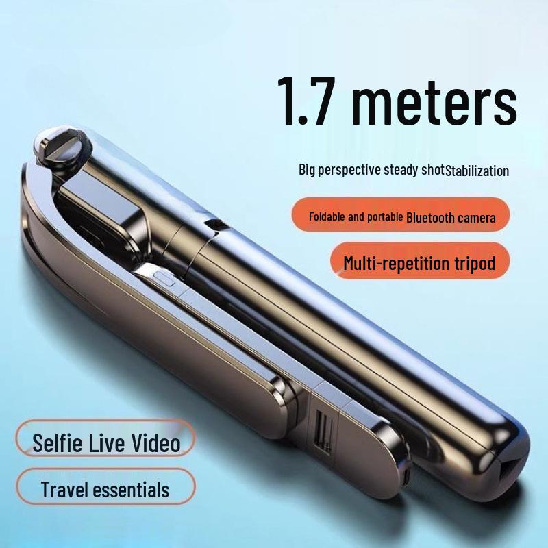 Portable Bluetooth Selfie Stick & Tripod with Remote Control, Floor-Standing & Foldable for Travel