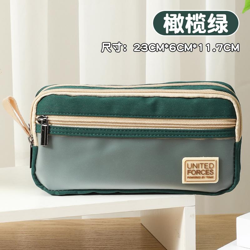Pencil Case Large Capacity Pencil Pouch 3 Layers Zipper Pen Bag Office Stationery Organizer Simple Sturdy Transparent Pencil Bag