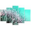 Feeby Feeby Five piece picture canvas print, Turquoise blowpipes