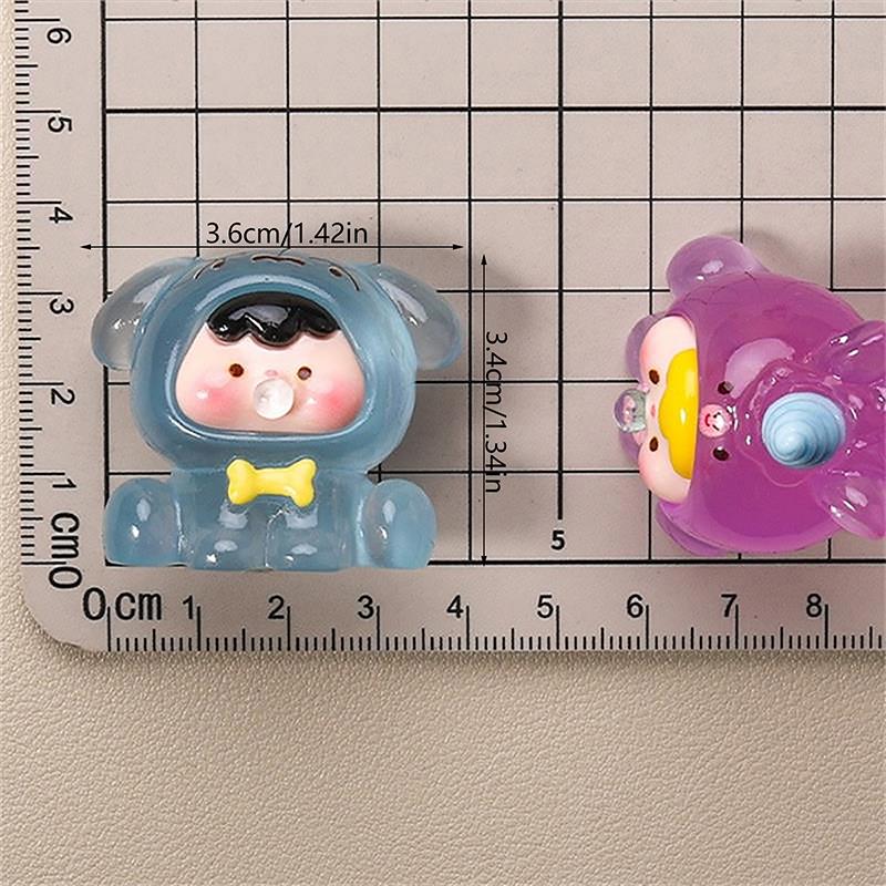 1/3Pcs/Bag Cute Luminous Animals Blowing Bubbles Doll Diy Home Decor Micro Landscape Ornament Car Accessories Dollhouse Toy Gift