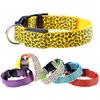 Leopard Led Dog Collar Luminous Adjustable Glowing Collar For Dogs Pet Night Safety Nylon Collar Luminous Led Bright Dog Collar