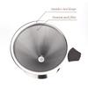 Pour Over Kaffeetropfer, Edelstahl-Kaffeefilter, abnehmbarer Tropf mit Ständer, wiederverwendbarer Kegel