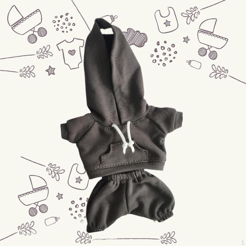 17cm Niedliche Plüschpuppenkleidung Hoodie-Set Stofftier Modeaccessoires