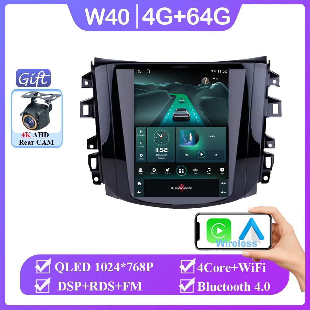 9.7 Inch Android 14 For Nissan Navara Terra Frontier NP300 2018 -2020 Tesla Style Screen Carplay Multimedia Auto Radio Stereo