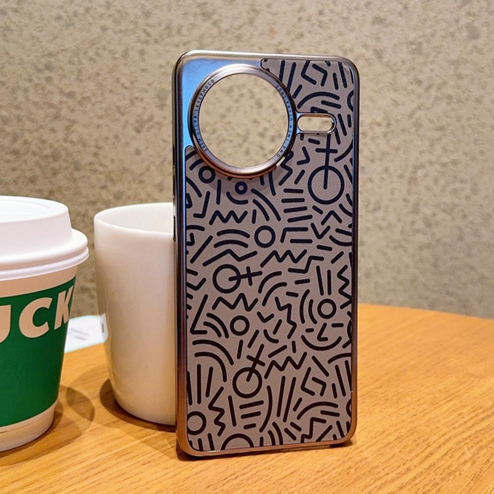 For Xiaomi Redmi K80 5G/Poco F7 Pro 5G Case Creative Doodle Leather Electroplated Phone Back Cover