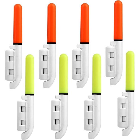 TSV Fishing Glow Sticks, LED Glow Sticks for Fishing, LED Night Fishing Strike Alert Glow Stick Bite Alarm, Waterproof Luminous Glow Lamp, Rod Tip 8PCS Without Bell