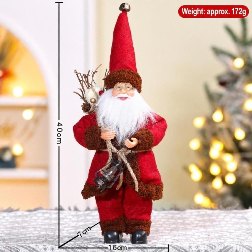 40/60cm Christmas Santa Window Display Decor Mantel Shelf Decor Santa Claus Ornament Standing Posture Christmas Figurine