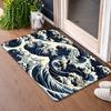 Wave Ocean Door Mat Non Slip Indoor Entrance Rug Classic Blue White Sea Wave Print Doormat Entry Nautical Home Decor Carpet