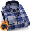 New Plus Size 8XL 7XL 6XL Men's Shirt Autumn Winter Fleece Thickened Warm Long Sleeve Plaid Business Casual Slim-fit Man Clothes