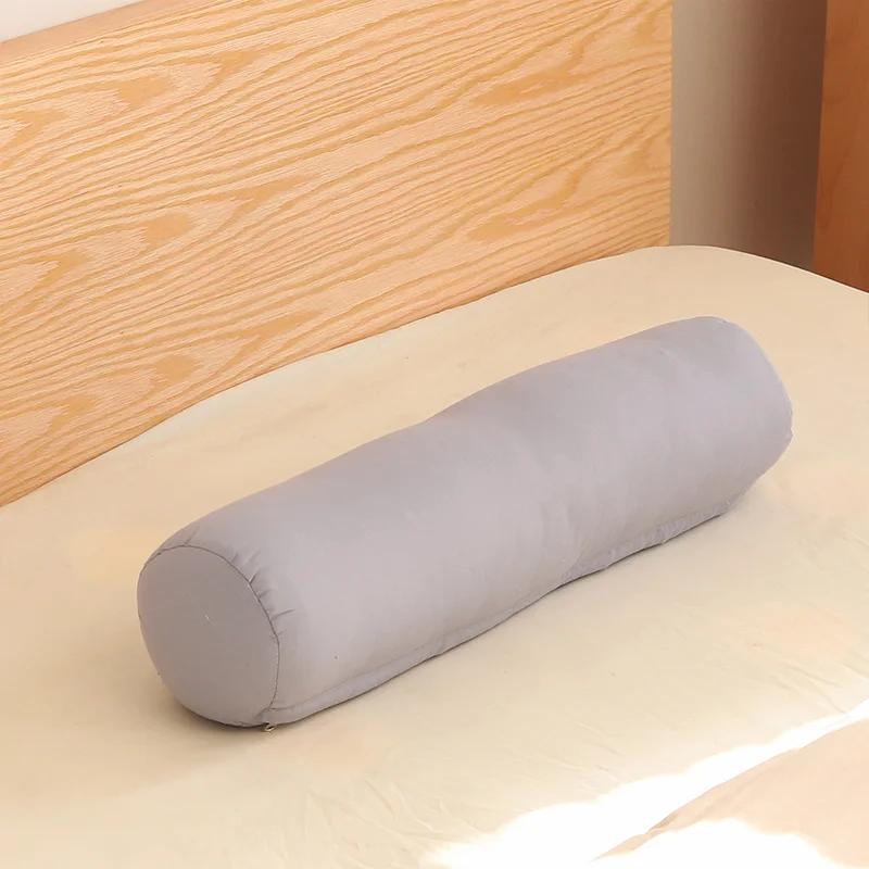 Soild color Cotton Cylindrical Cushion Bed Waist Cushion Long Comfortable Pillow Neck Bolster Pillow Roll Headrest Removable