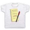 SHOPPING LIST UNOFFICIAL TERMINATOR FUNNY PARODY SCI FI KIDS CHILDS T-shirt
